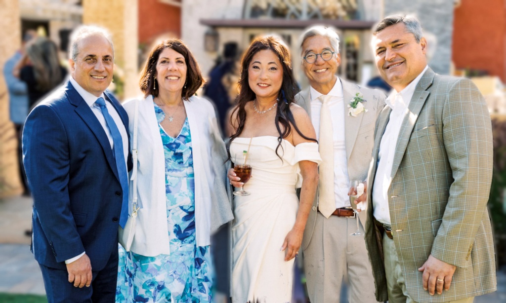 Wedding photo of Chuck Han and friends