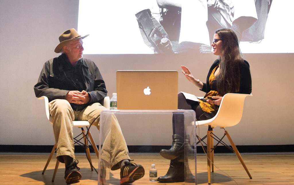 Danny Lyon chats on stage with Allison Pappas &rsquo;08