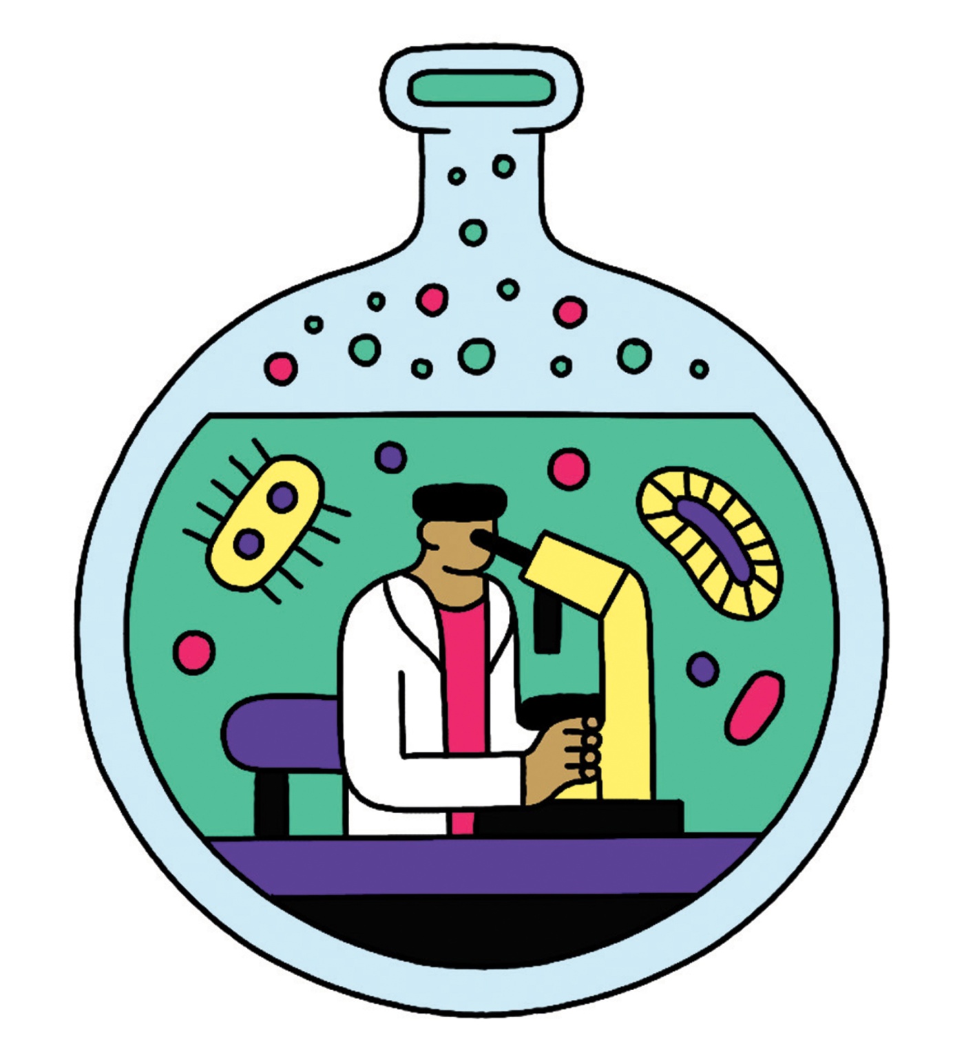 illustration of a researcher at work