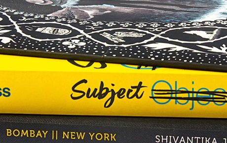 Close-up image of book spines.